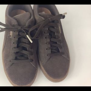 Puma Suede JR 5.5 Chocolate Brown Shoes